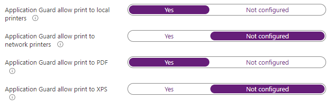 3 Intune Application Guard printers